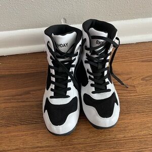 Pro Wrestling Mens Shoes White Black BKWHDAY EU 43 High Top Boxing Weightlifting